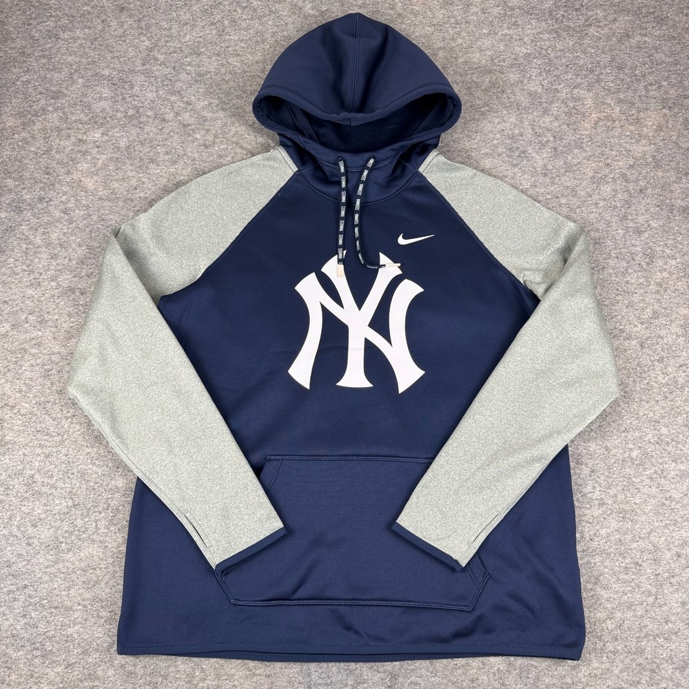 Nike Dri Fit New York Yankees Baseball Hoodie Pullover Fleece Mens Large L
